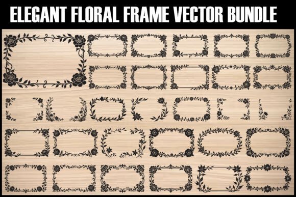 Download Elegant Floral Frame SVG Bundle - Elegant Collection
