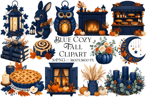 Download Blue Cozy Fall Clipart - Cozy fall clipart Collection