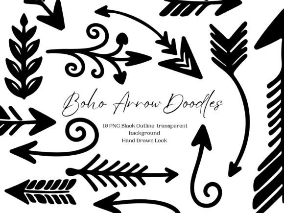 Download Decorative Arrows: Boho-Themed Doodles - Decorative arrows Collection