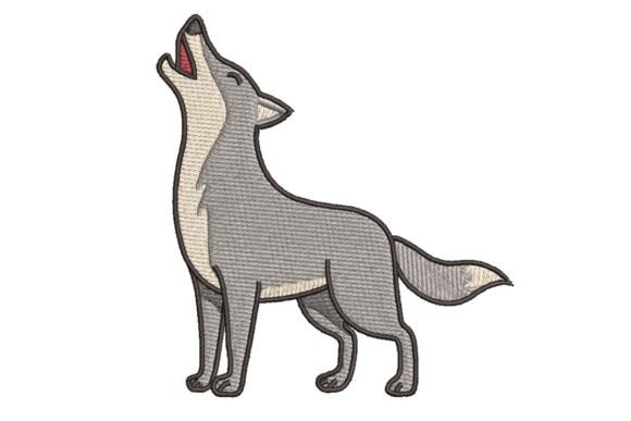 Download Majestic Howling Wolf Embroidery - Premium Resources