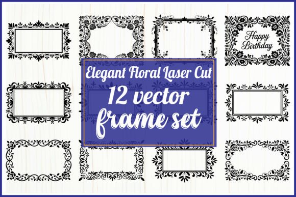 Download Elegant Floral Frame Laser Cut Set - Elegant Collection