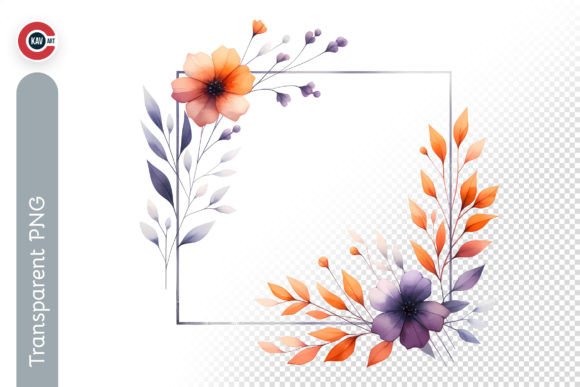 Download Elegant Watercolor Flower Frame PNG - Elegant Collection