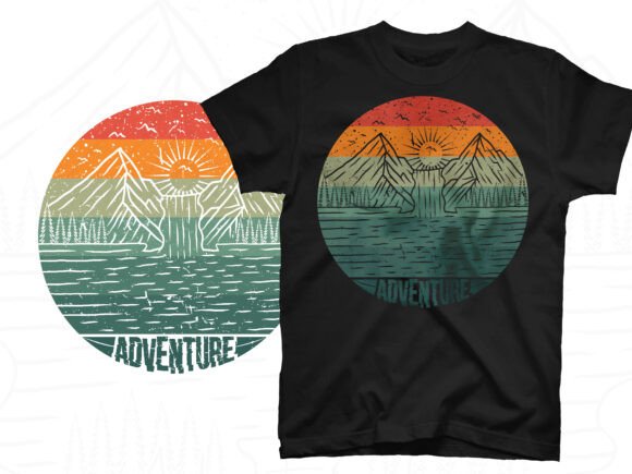 Download Adventure Mountain Lake T Shirt Design - Premium Resources