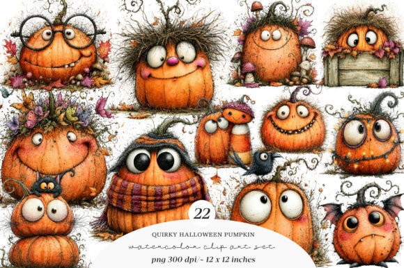Download Whimsical Quirky Halloween Pumpkin Png - Halloween pumpkin Collection